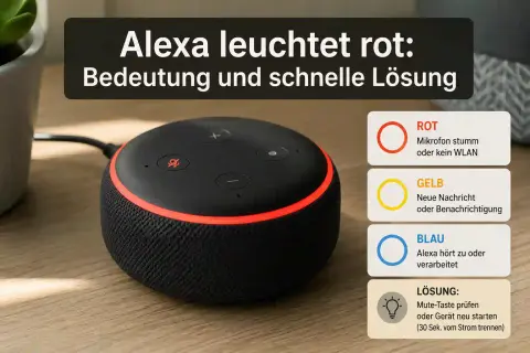 Alexa leuchtet rot: Bedeutung und schnelle Lösung