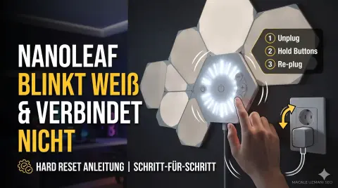 Nanoleaf blinkt weiß und verbindet nicht: Hard Reset