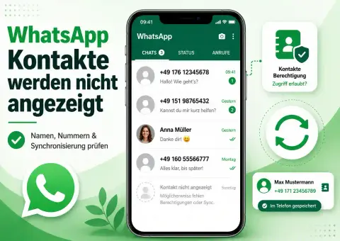 WhatsApp Kontakte werden nicht angezeigt: So findest du sie wieder